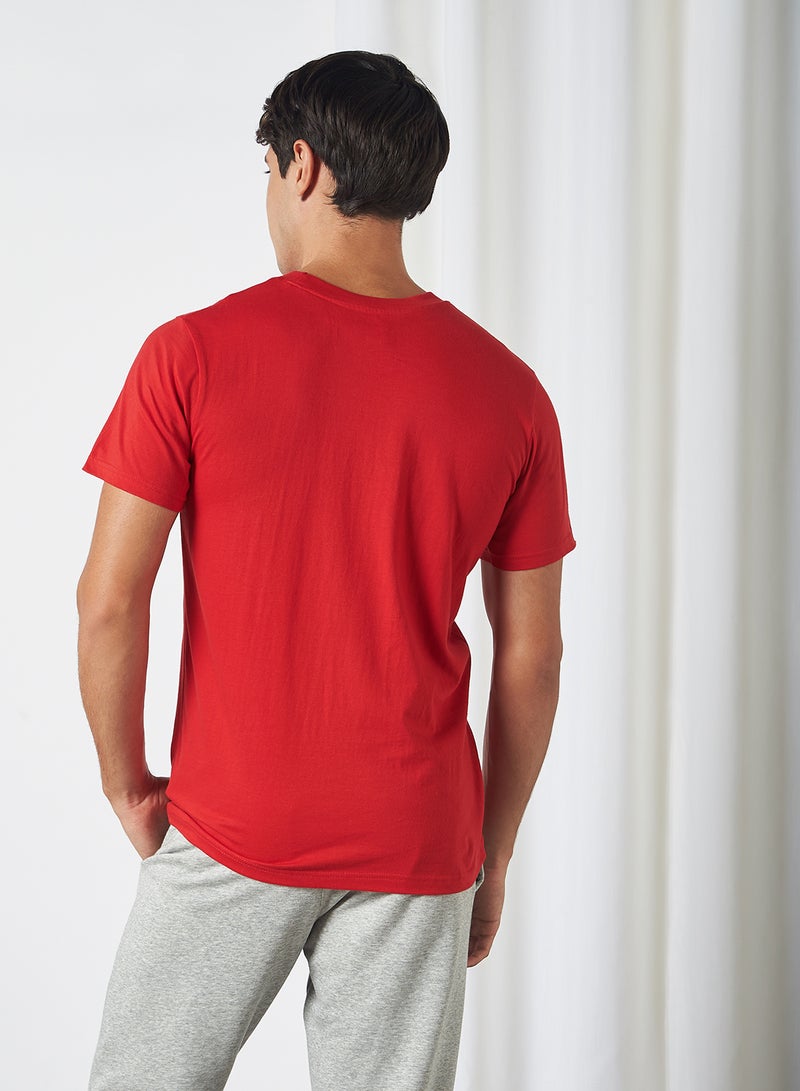QUWA Printed Short Sleeves T-Shirt Lipstick Red - Image 2