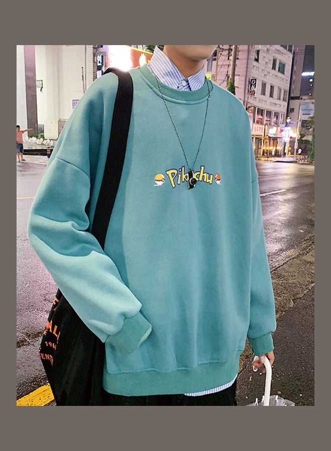 بلوفر بتصميم عصري وأكمام طويلة مزين برسومات كرتونية ومناسب للاستخدام اليومي البحيرة الزرقاء - Image 5