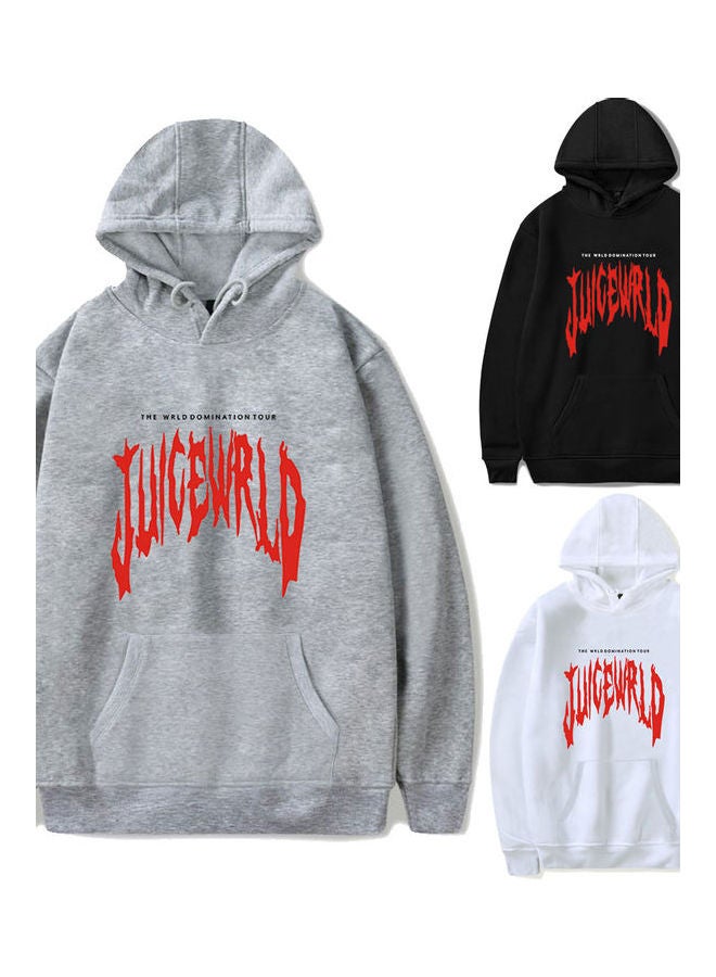 WRLD Letter Printed Loose Pullover Tops Black  - Image 4