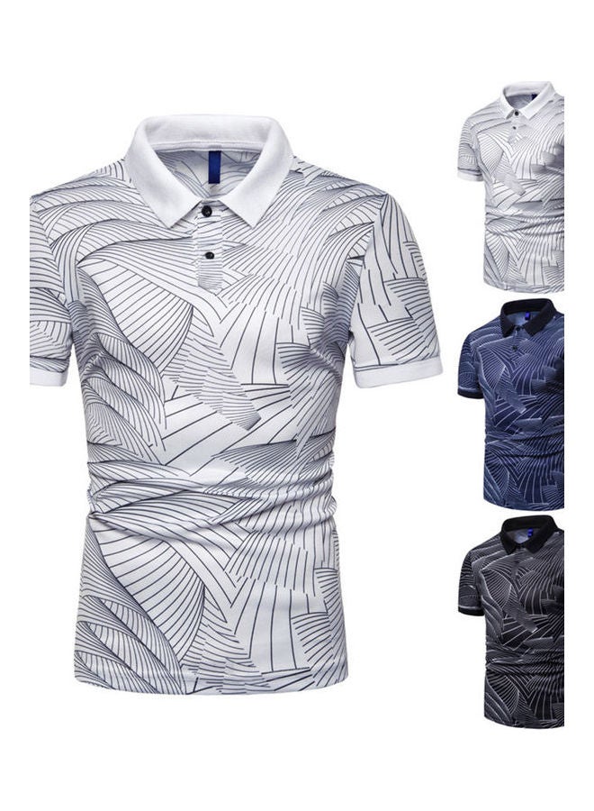 Fashion Wave Pattern Summer Shirt white - Image 3
