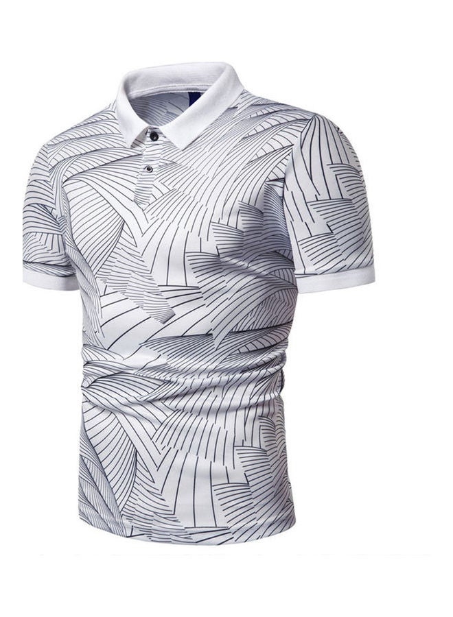 Fashion Wave Pattern Summer Shirt white - Image 4