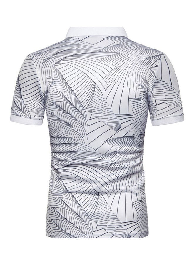 Fashion Wave Pattern Summer Shirt white - Image 5