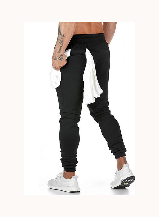 Drawstring Fitness Sweatpants Black  - Image 4