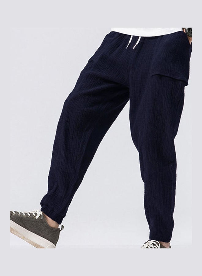 Double Wrinkle Leisure Jogger Navy 