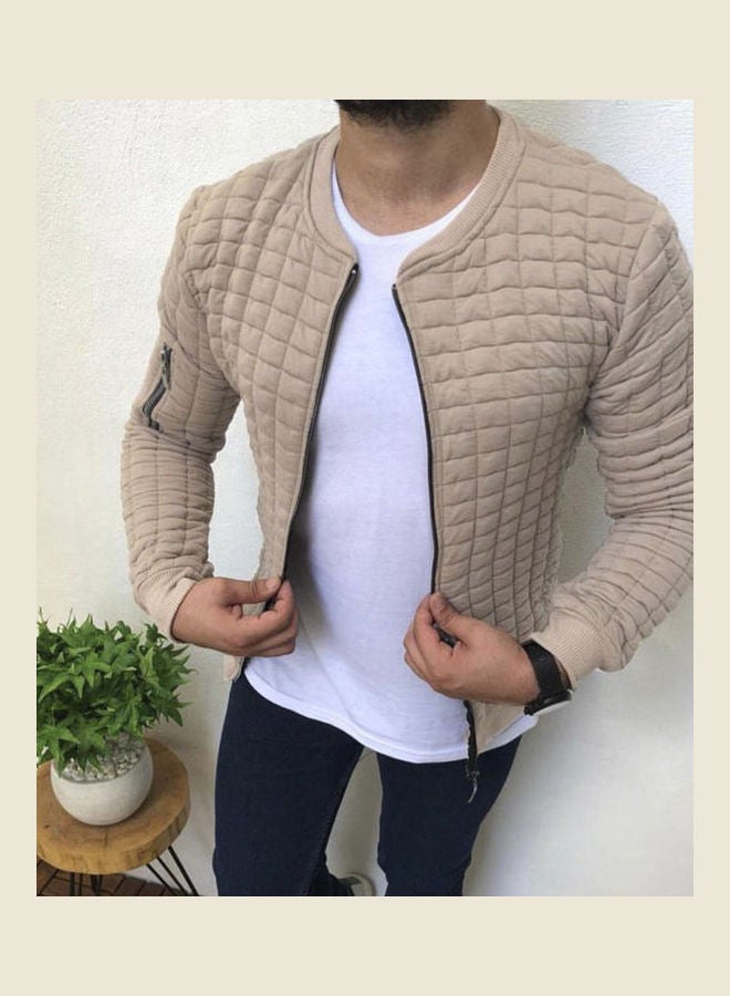 Slim Fit Jacket Leisure Sports Coat Khaki - Image 1