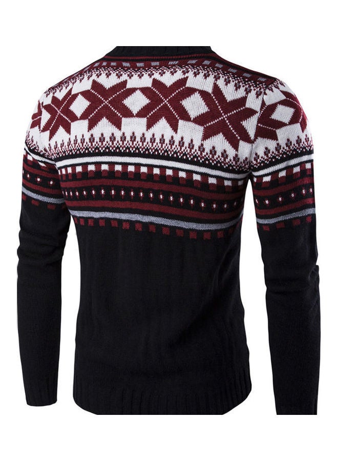Casual America Style Sweater Black/Red/White  - Image 2