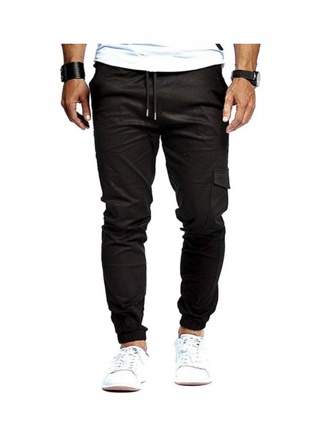 Slim Fit Urban Ankle Banded Casual Pencil Jogger Sports Pants black  - Image 1