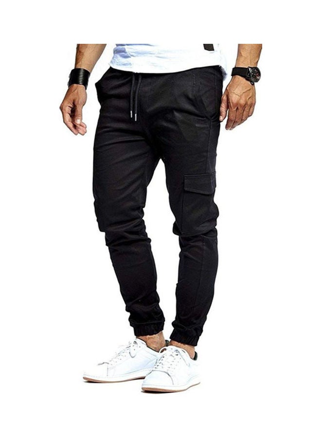 Slim Fit Urban Ankle Banded Casual Pencil Jogger Sports Pants black  - Image 2