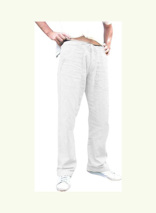 Plain Straight Track Jogger Drawstring Slacks Casual Pants black  - Image 4