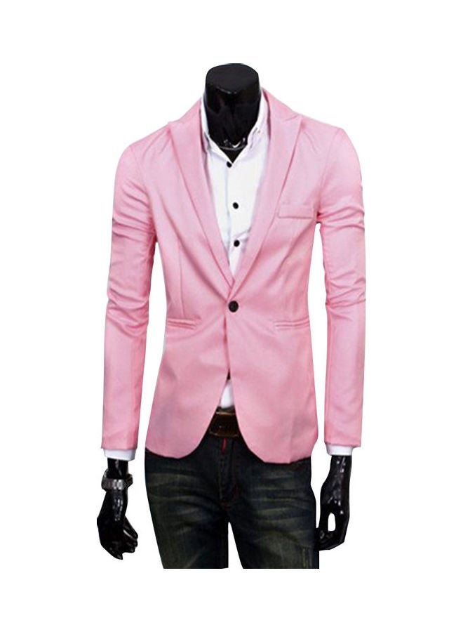 Slim Long Sleeve Suit Coat pink  - Image 1