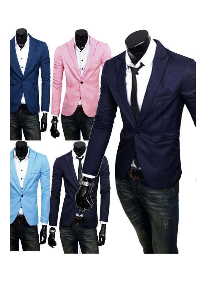 Slim Long Sleeve Suit Coat pink  - Image 3