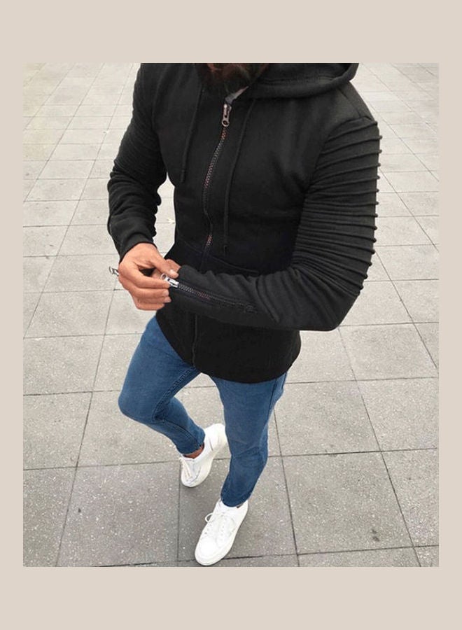 Generic - Warm Casual Zipper Sweatshirt Black - Image 1