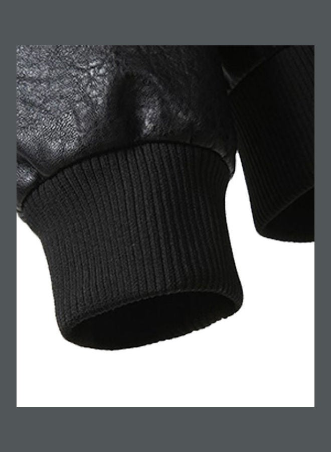 Leather Biker Jacket Black - Image 5