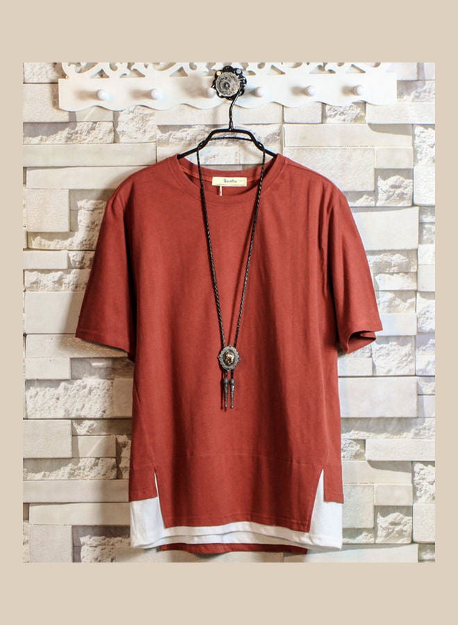 Fake Two-piece T-shirt Red  - Image 1