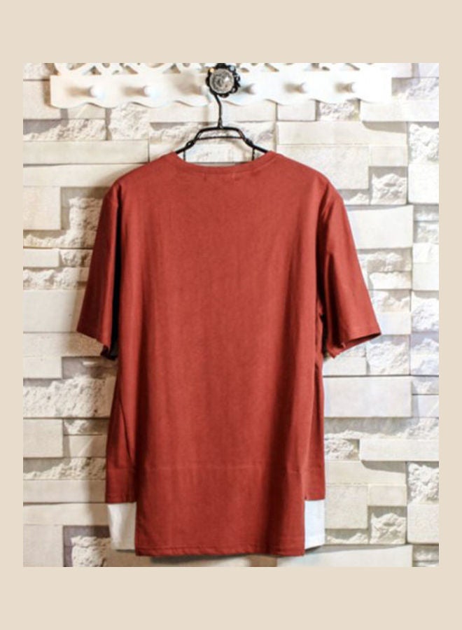 Fake Two-piece T-shirt Red  - Image 2
