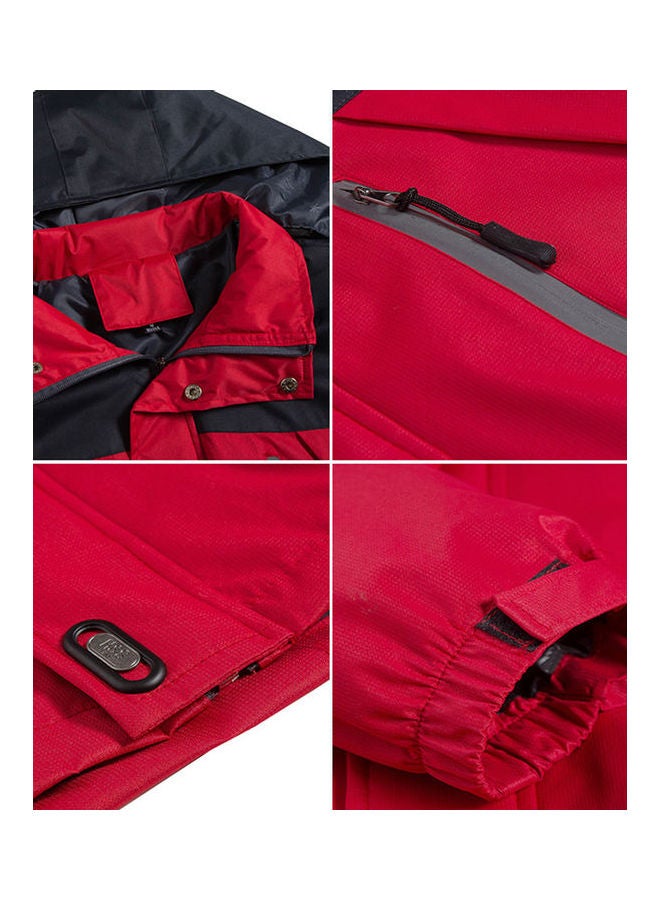 Windproof Waterproof Outdoor Jacket Red  - Image 3