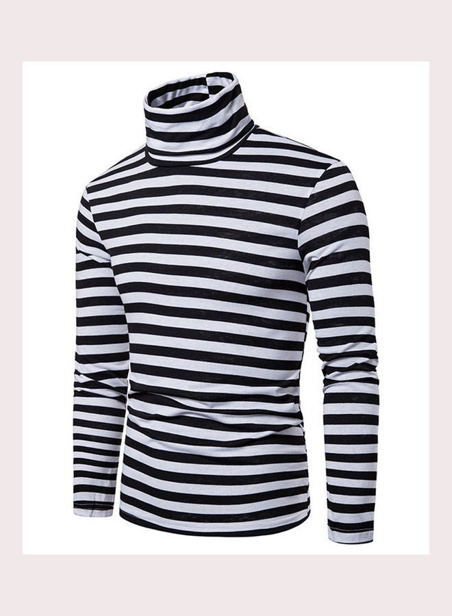 Striped Slim Pullover T-shirt Black/White - Image 2