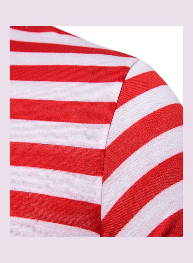 Striped Slim Pullover T-Shirt Red/White - Image 4