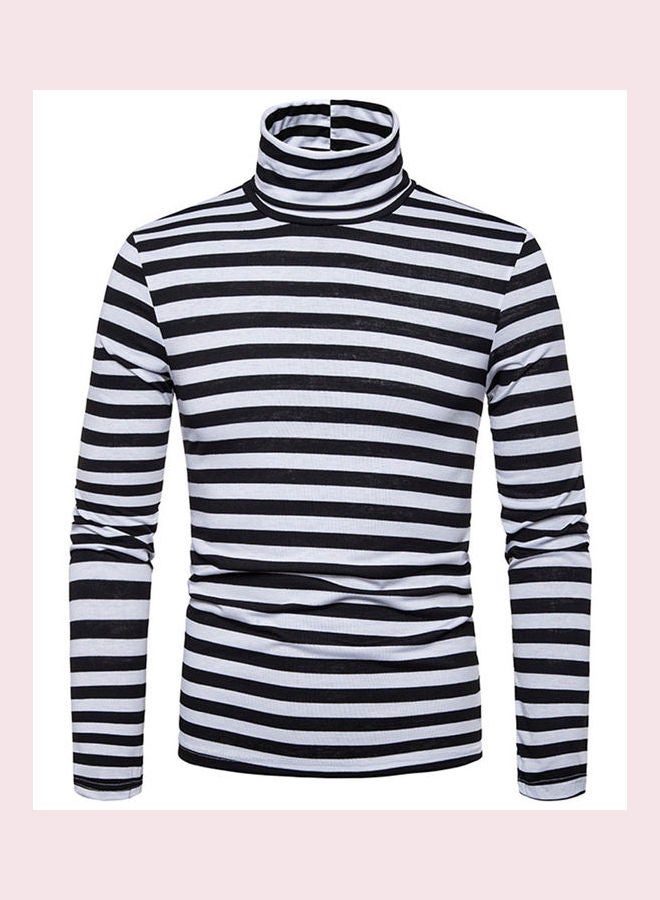 Striped Slim Pullover T-shirt Black/White - Image 1