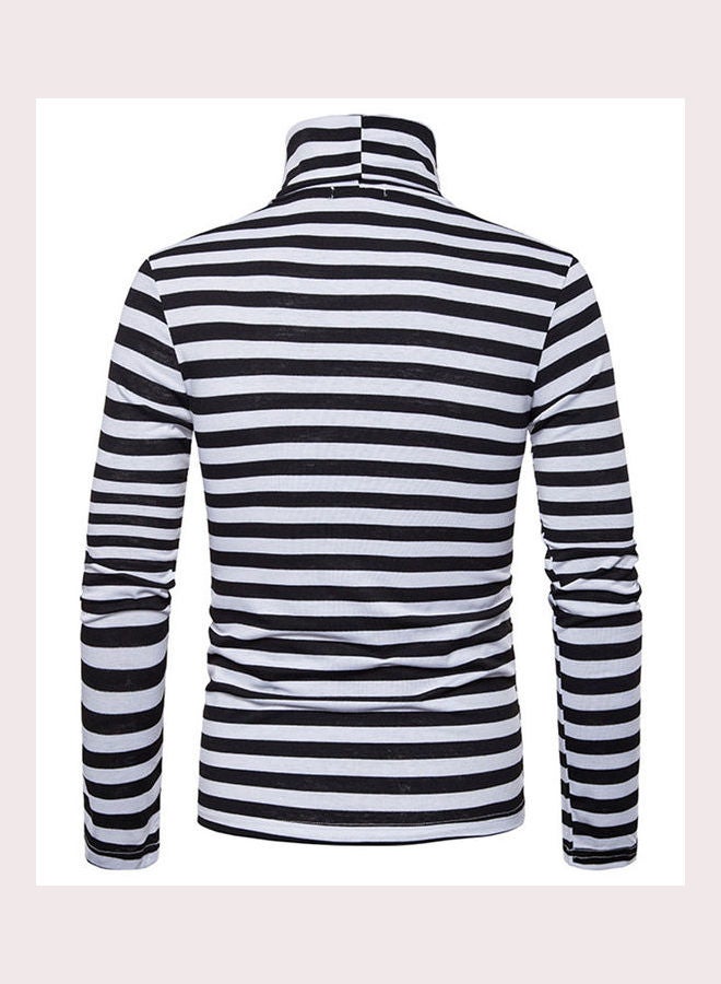 Striped Slim Pullover T-shirt Black/White - Image 3