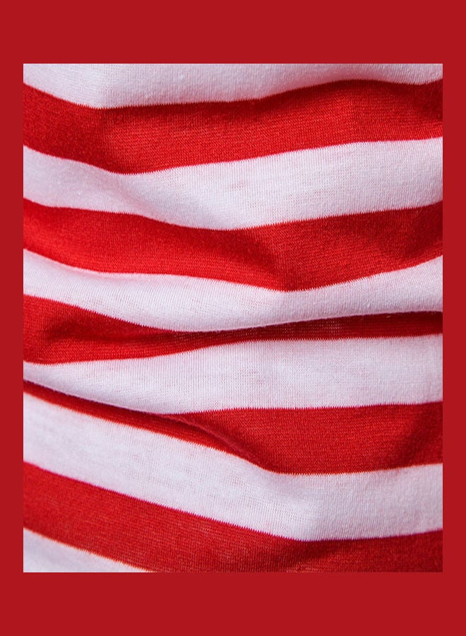 Striped Slim Pullover T-Shirt Red/White - Image 5