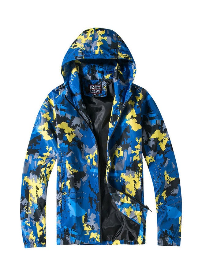 Casual Windproof  Hoodie Blue  - Image 1