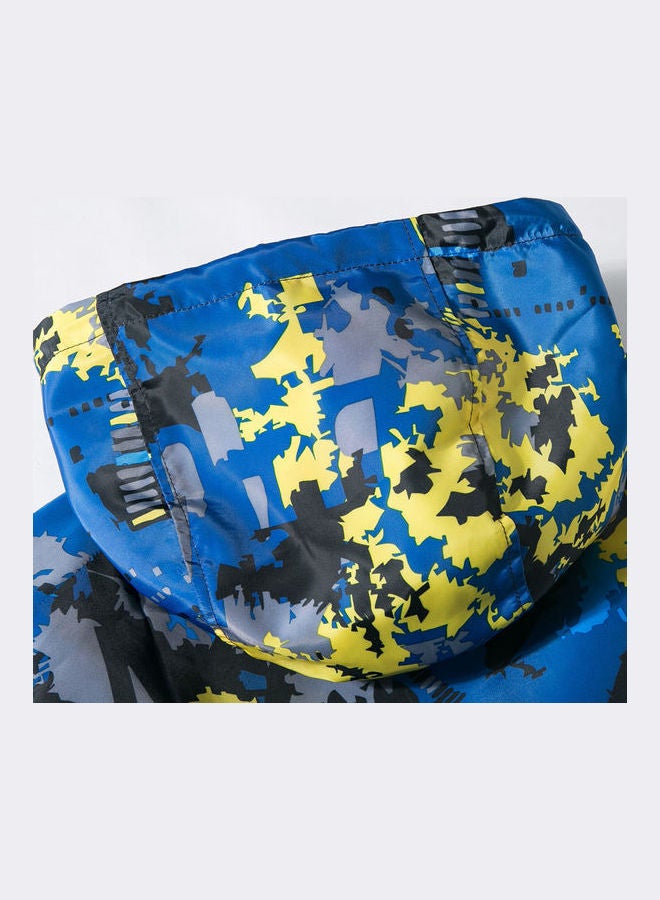 Casual Windproof  Hoodie Blue  - Image 4
