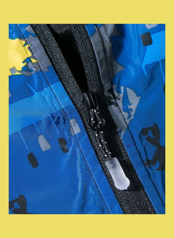 Casual Windproof  Hoodie Blue  - Image 5