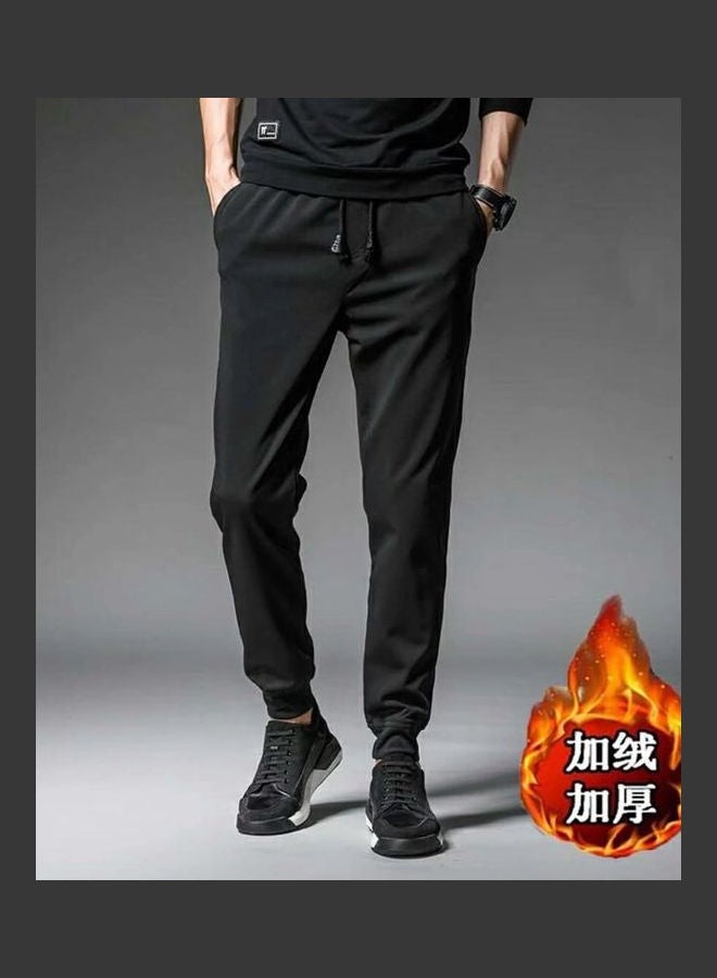 بنطال بقصة شروال وبسوار عند الكاحل أسود - Image 1