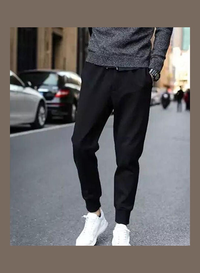 بنطال بقصة شروال وبسوار عند الكاحل أسود - Image 2