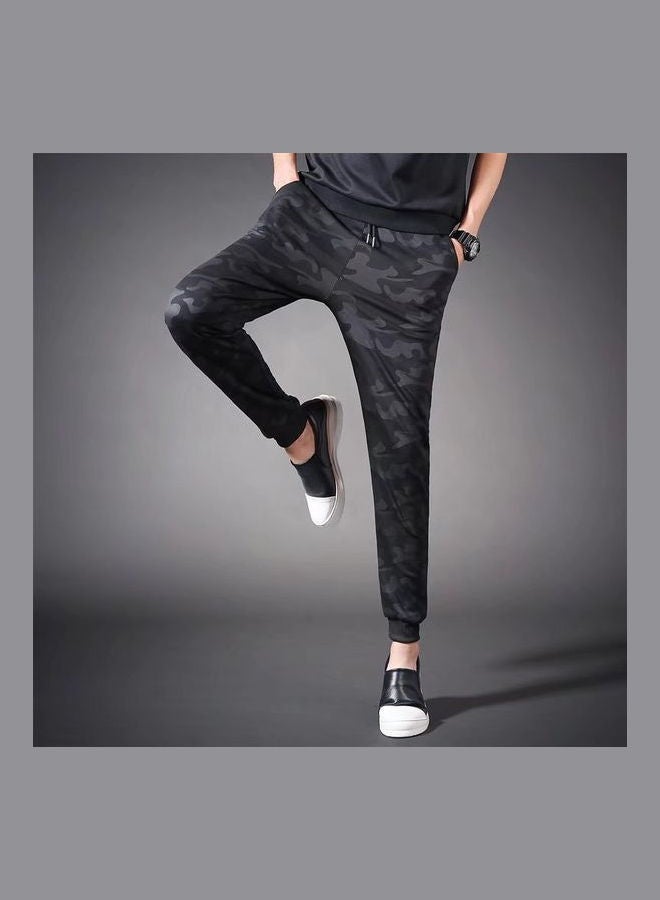 Loose Ankle Banded Harem Pants Black - Image 1