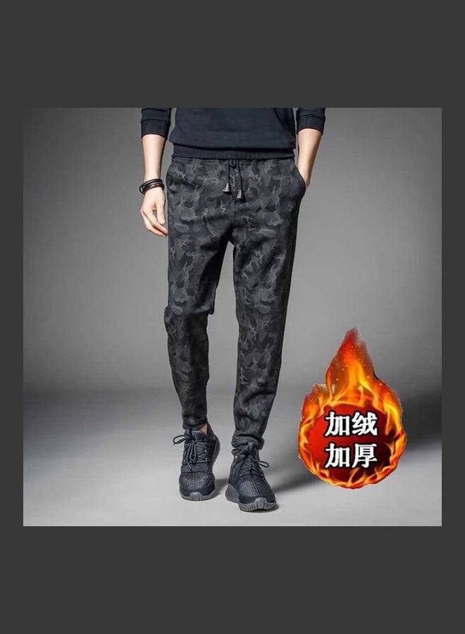 بنطال بقصة شروال فضفاض وأسورة عند الكاحل أسود - Image 1