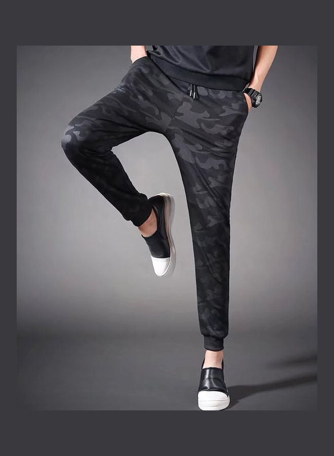 Loose Ankle Banded Harem Pants Black - Image 5