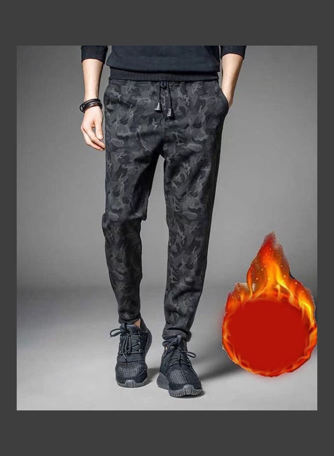 بنطال بقصة شروال فضفاض وأسورة عند الكاحل أسود - Image 4