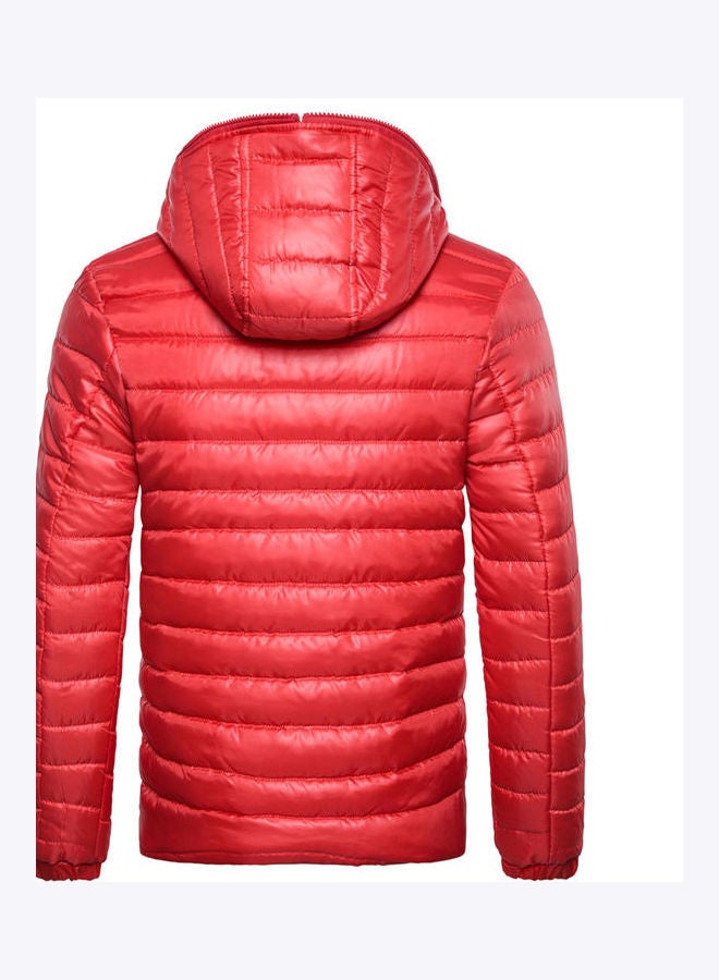 Striped Zipper Hoodie Red  - Image 3