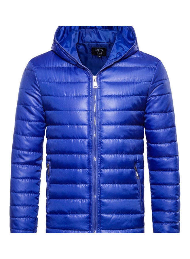 Striped Zipper Hoodie Blue  - Image 1
