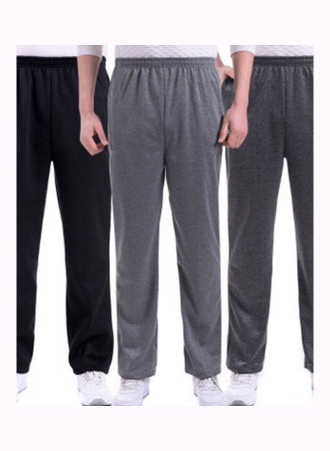 Generic - Plus Size Casual Pants With Pockets Loose Elastic Waist Sports Trousers Black - Image 1