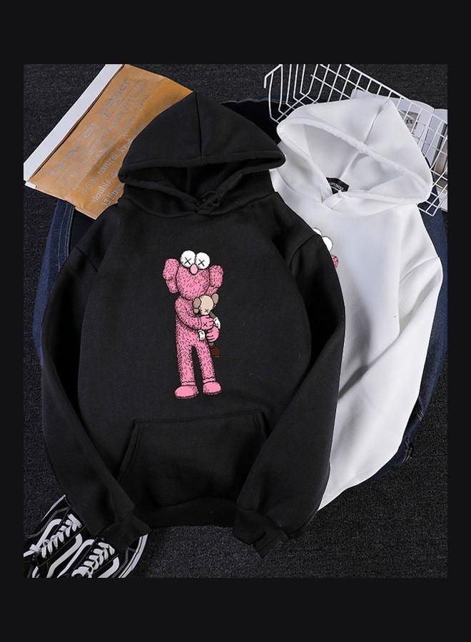KAWS Cartoon Holding Doll Hoodie Black  - Image 2