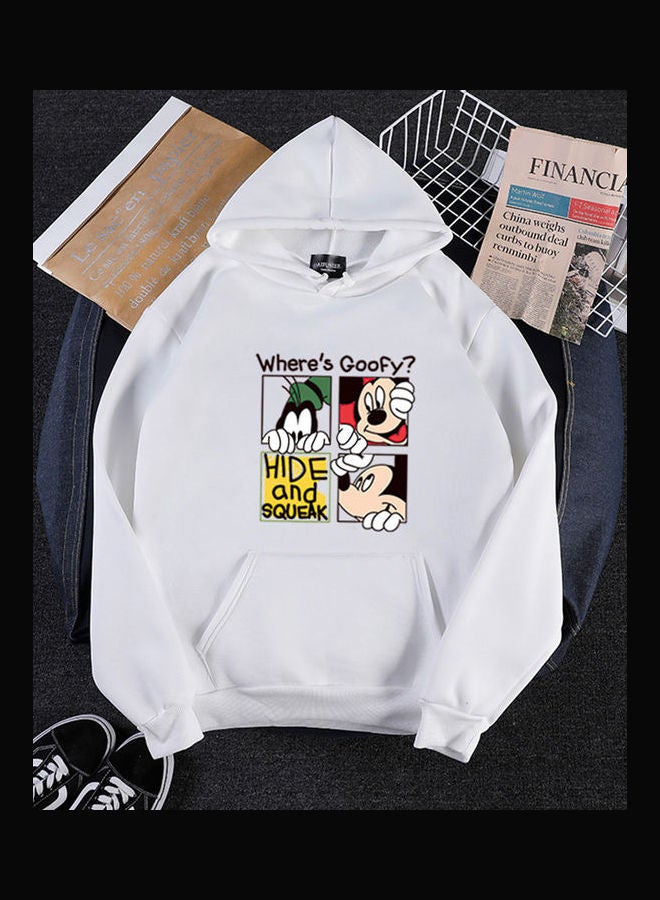 Mickey Mouse Printed Hoodie White  - Image 1