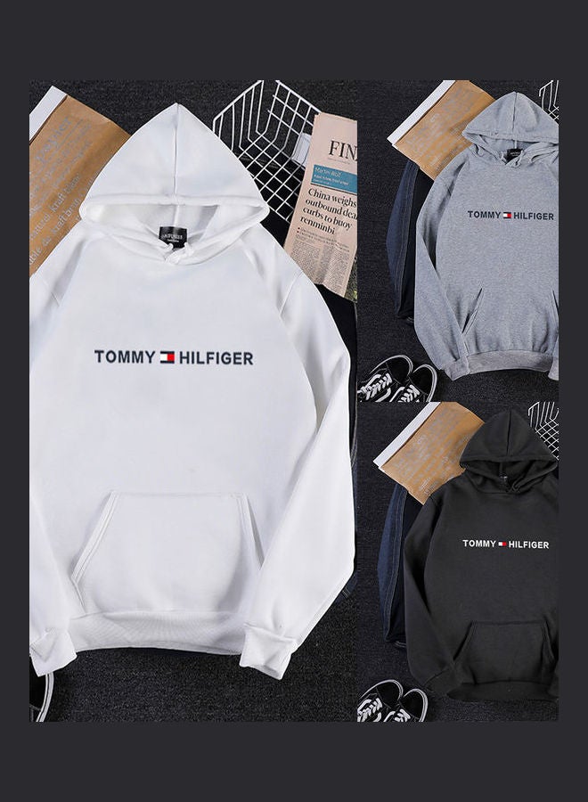 Generic Printed Hoodie Black  - Image 3