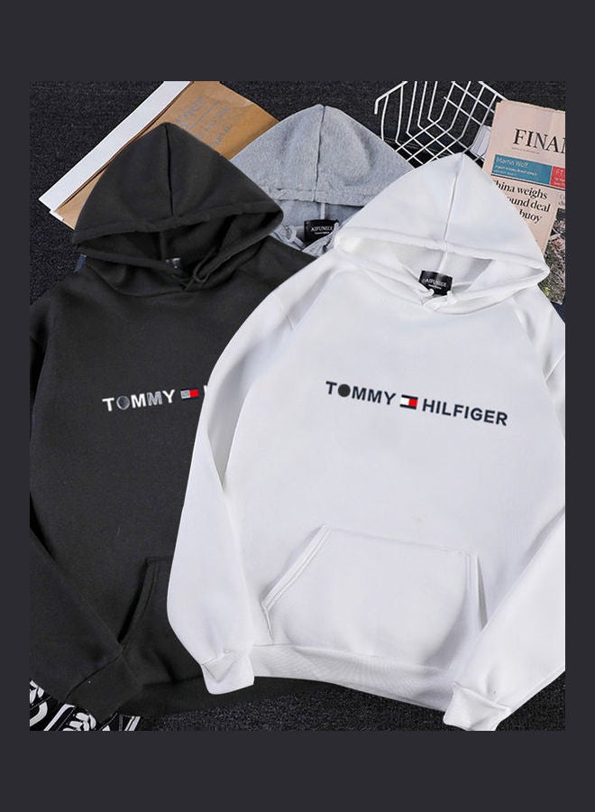 Generic Printed Hoodie Black  - Image 4