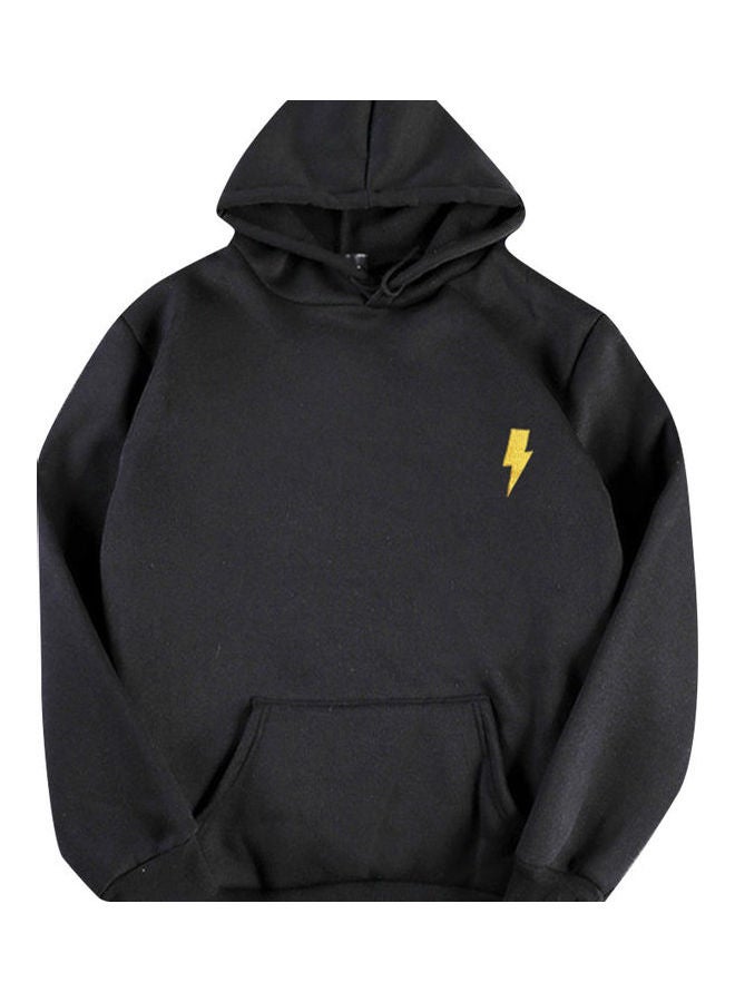 Flash Printed Hoodie Sweatshirt Black - Image 1