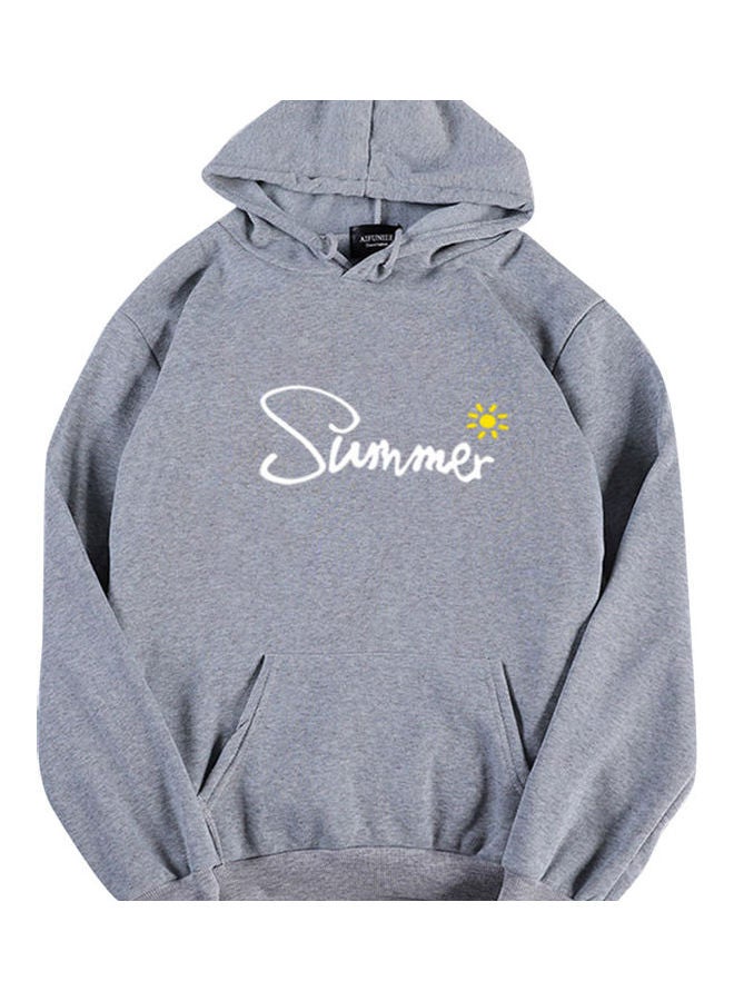 Velvet Sun Summer Hoodie Sweatshirt Grey - Image 1