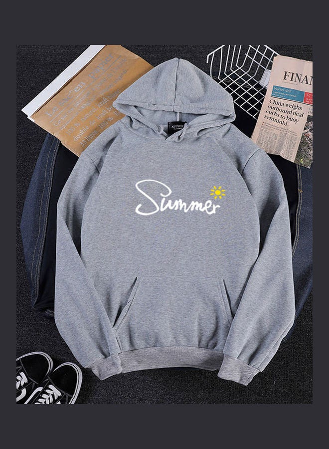 Velvet Sun Summer Hoodie Sweatshirt Grey - Image 2