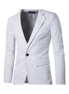 Single Row One Button Coat White