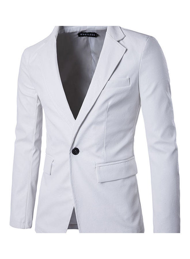 Generic - Single Row One Button Coat White - Image 1