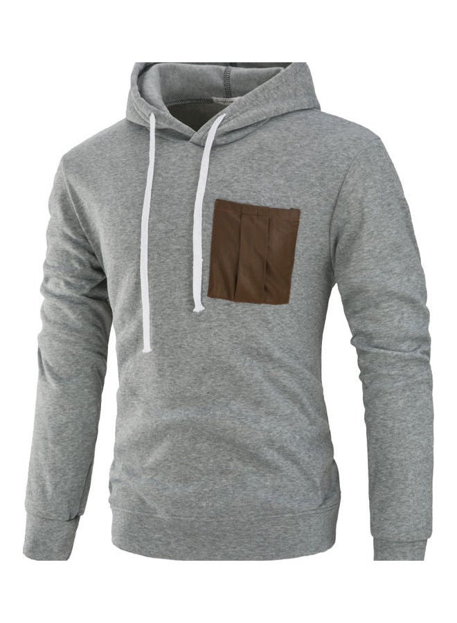 Fashion Long Sleeve Hooded Casual Pullover Sweatshirt Tops Navy Blue - Image 5