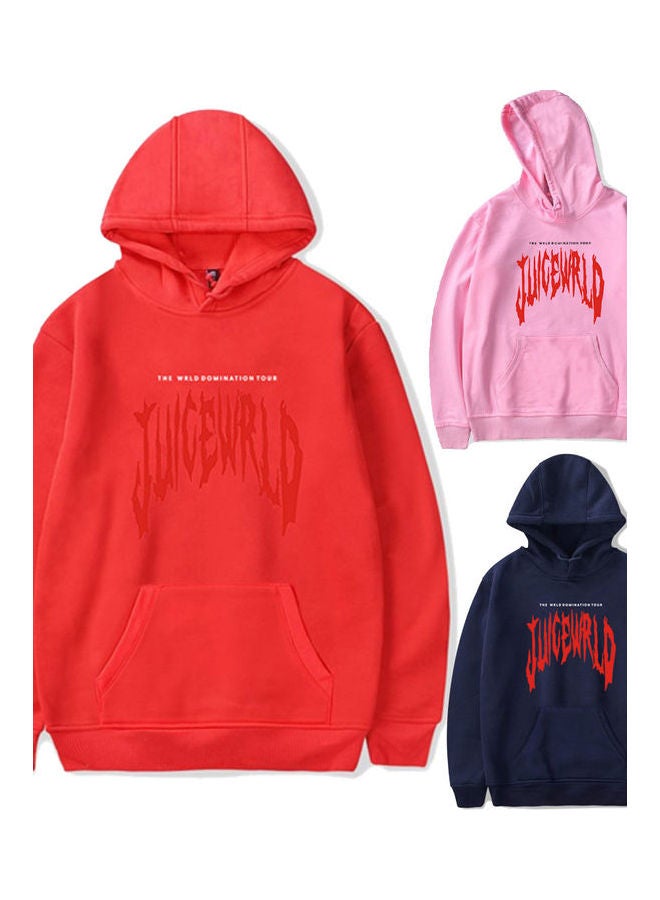 سويتشيرت مطبوع بغطاء رأس أزرق كحلي - Image 5