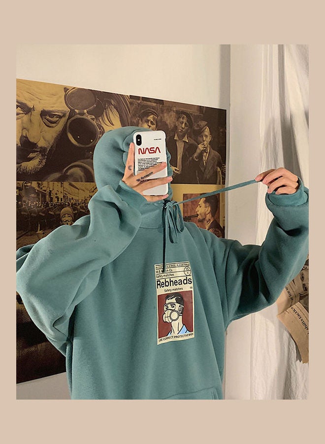 Generic Printed Hoodie Green  - Image 2