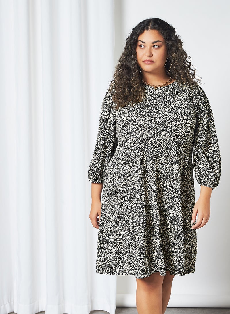 Only Carmakoma - Lilly Puff Sleeve Mini Dress Black - Image 1